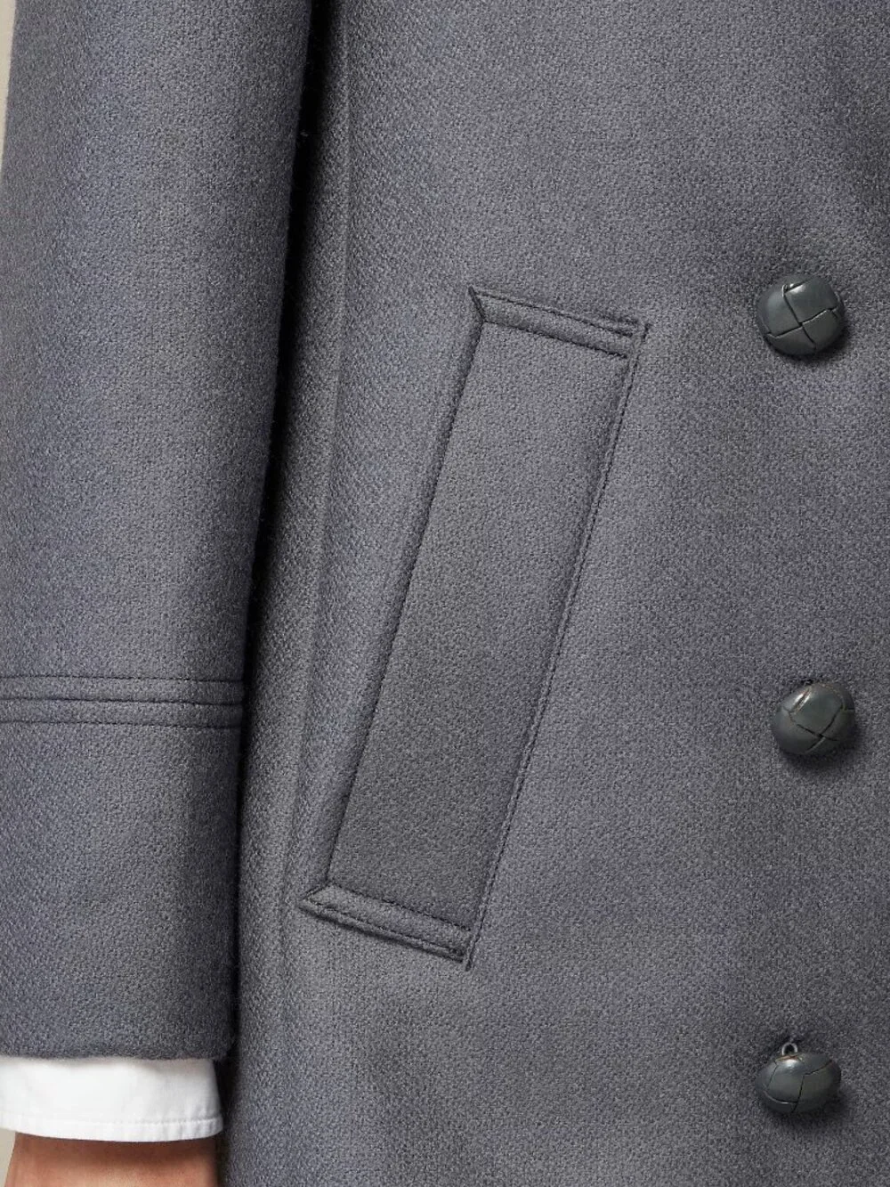 J. Crew Classic peacoat jacket double breasted coat Italian wool blend melton - Picture 4 of 16